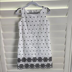 Girl’s White and Black Polka Dot Dress